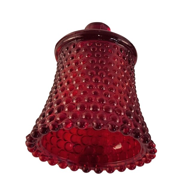 Ruby Red Hobnail Bubble Glass Votive Candle Holder,  Festive Table Accent - Picture 3 of 8